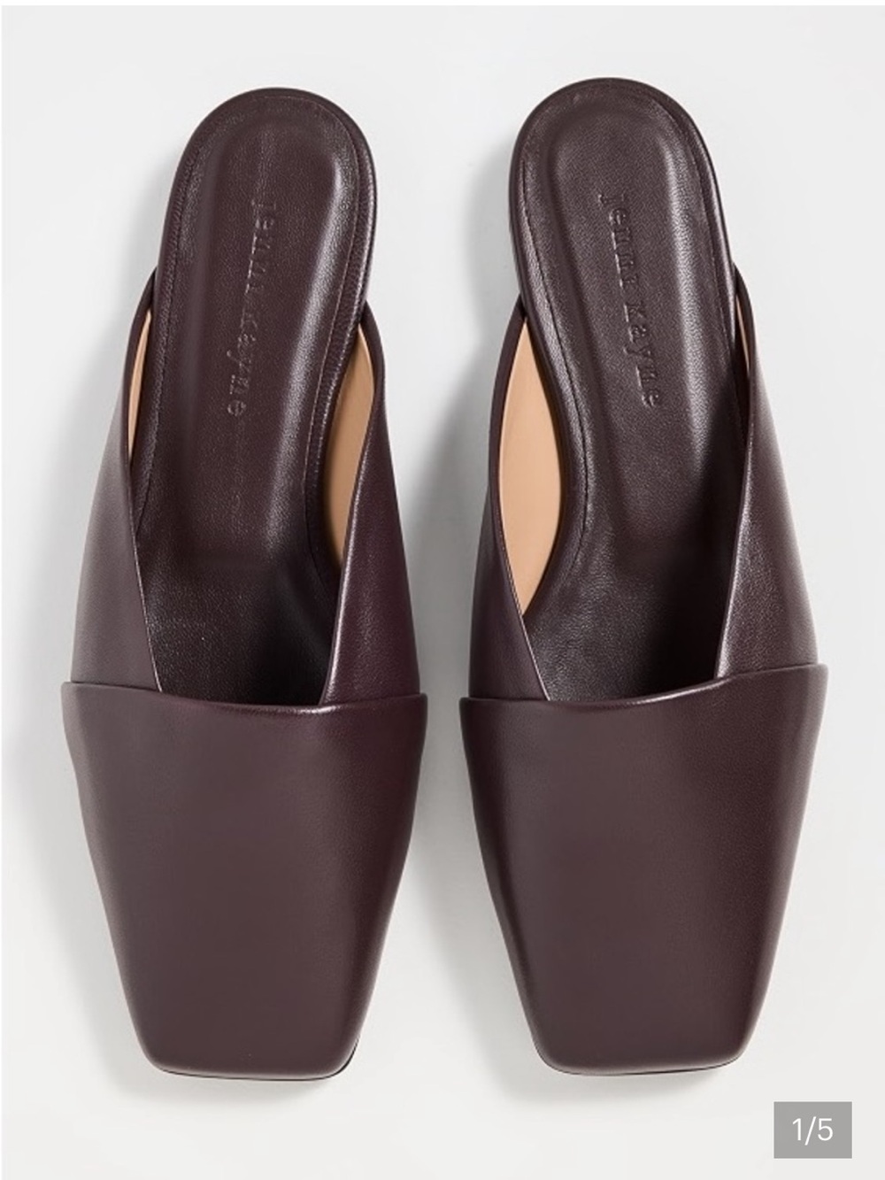 Jenni Kayne burgundy Leather Square-Toe Mule